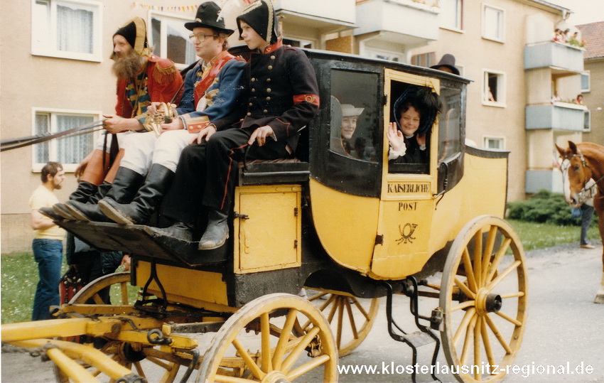 Darstellung der Postkutsche im Festumzug zur 850-Jahr-Feier 1987.